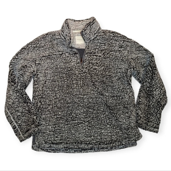 Thread & Supply Sherpa Black & White 1/4 Zip Up Sweater Woman medium - Picture 1 of 13